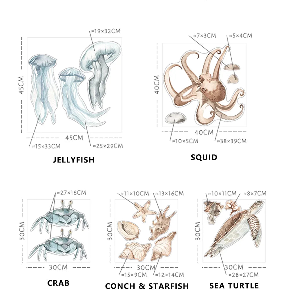 Underwater Sea Animals World Wall Decal | Home Decor decorative wall feature by HomeDecorDecals.