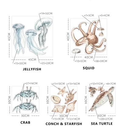 Underwater Sea Animals World Wall Decal | Home Decor decorative wall feature by HomeDecorDecals.