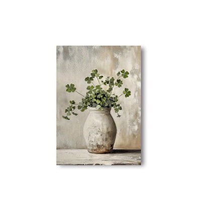 Retro Lucky Four-Leaf Clover Canvas Wall Decal | Home Decor home decor design by HomeDecorDecals.