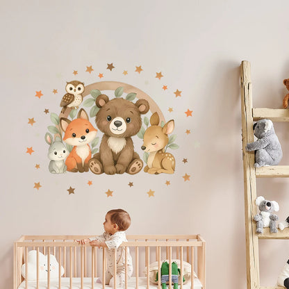 Forest Animal Wall Stickers For Children's Rooms Children's Wall Stickers For Boys Daycare Room Decorations Cartoon Animal-HomeDecorDecals_com
