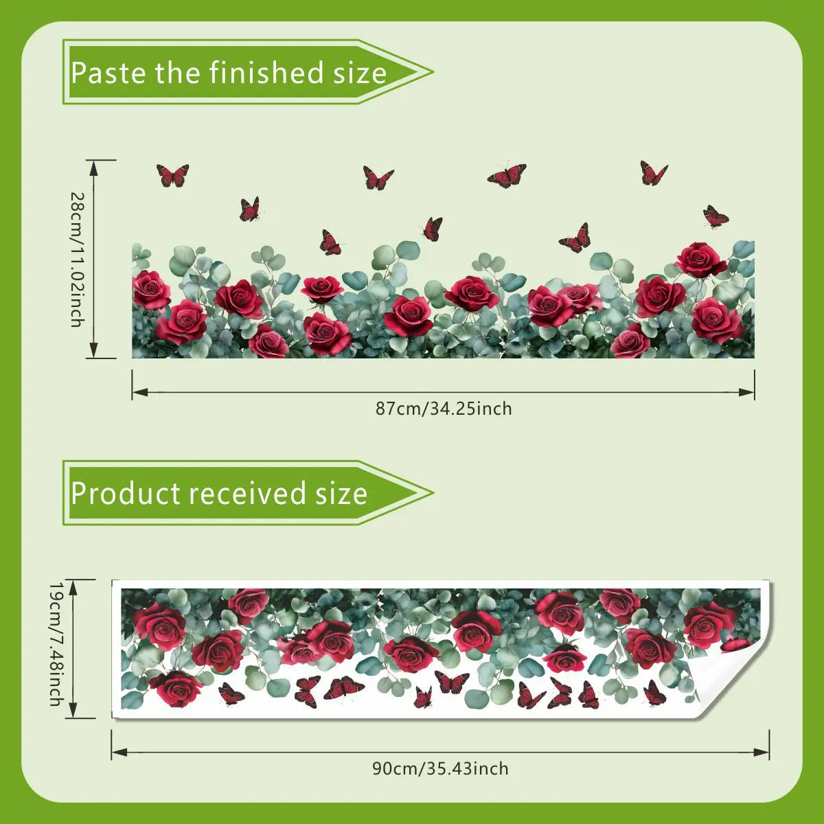 Retro Red Rose Flowers and Butterfly Wall Decal | Home Decor home decor design by HomeDecorDecals.