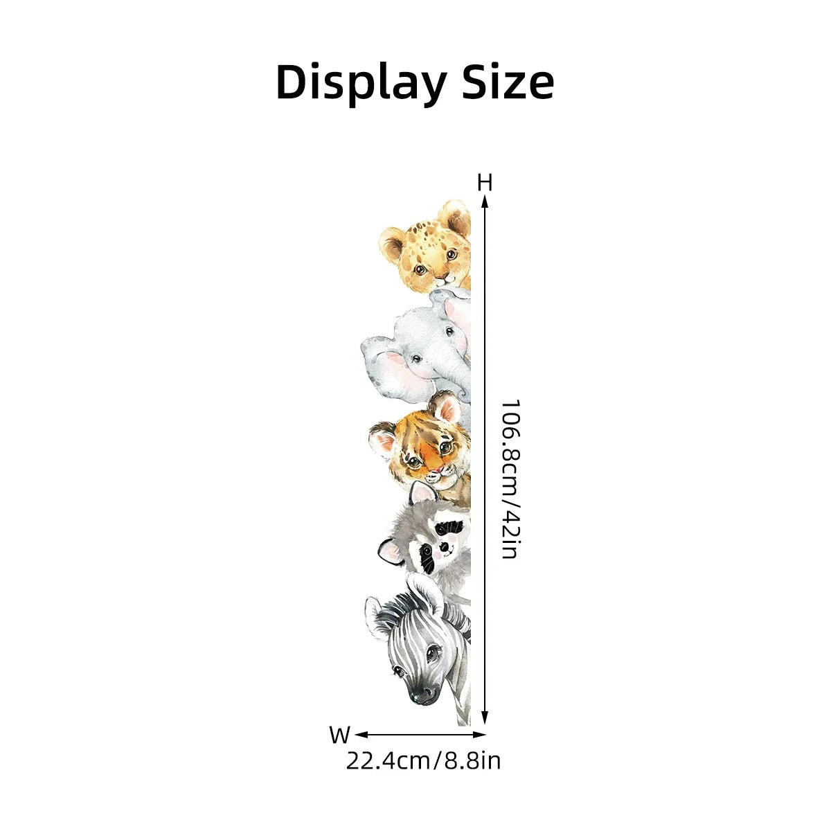 Cartoon Cute Watercolour Animals Door Stickers Decoration for Bedroom Wall Sticker Living Room Wall Art Home Decore Kids Room-HomeDecorDecals_com