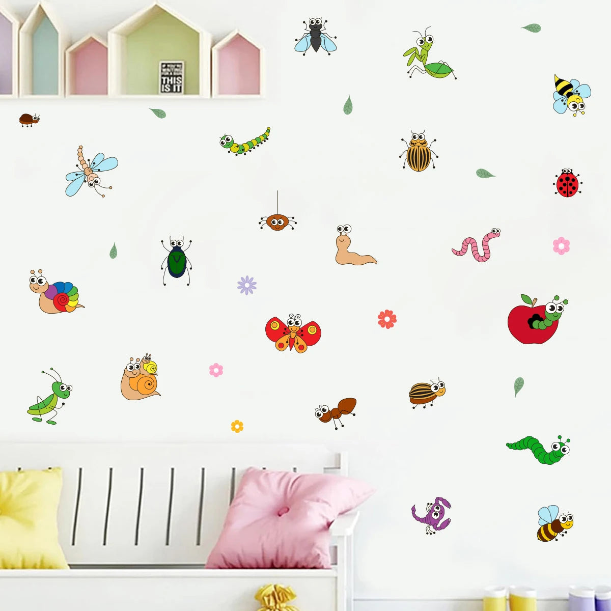 Cartoon Insect Pattern Wall Decal | Home Decor by HomeDecorDecals.