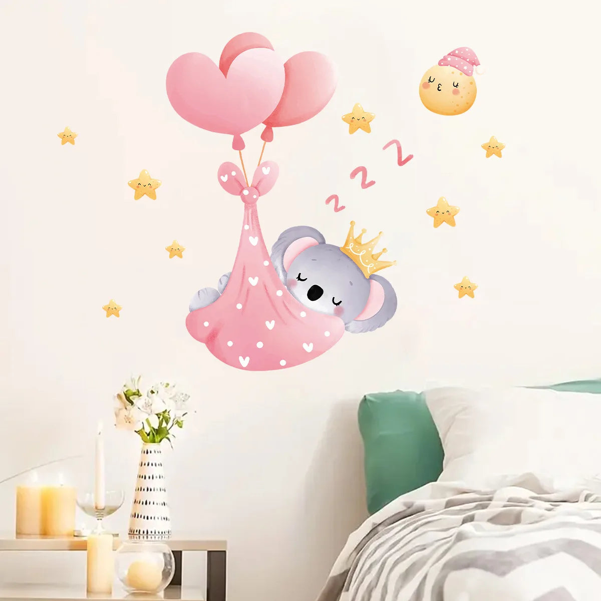 Cartoon Planet Rocket Height Measurement Wall Stickers for Kids Room Baby Boy Room Height Roller Grow Up Chart Wall Decals Mural-HomeDecorDecals_com