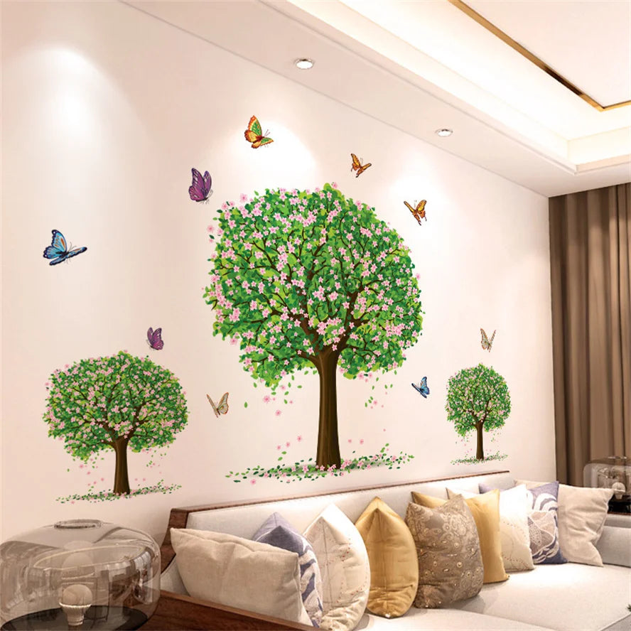 Flowers and Butterfly Wall Decal | Home Decor home decor design by HomeDecorDecals.