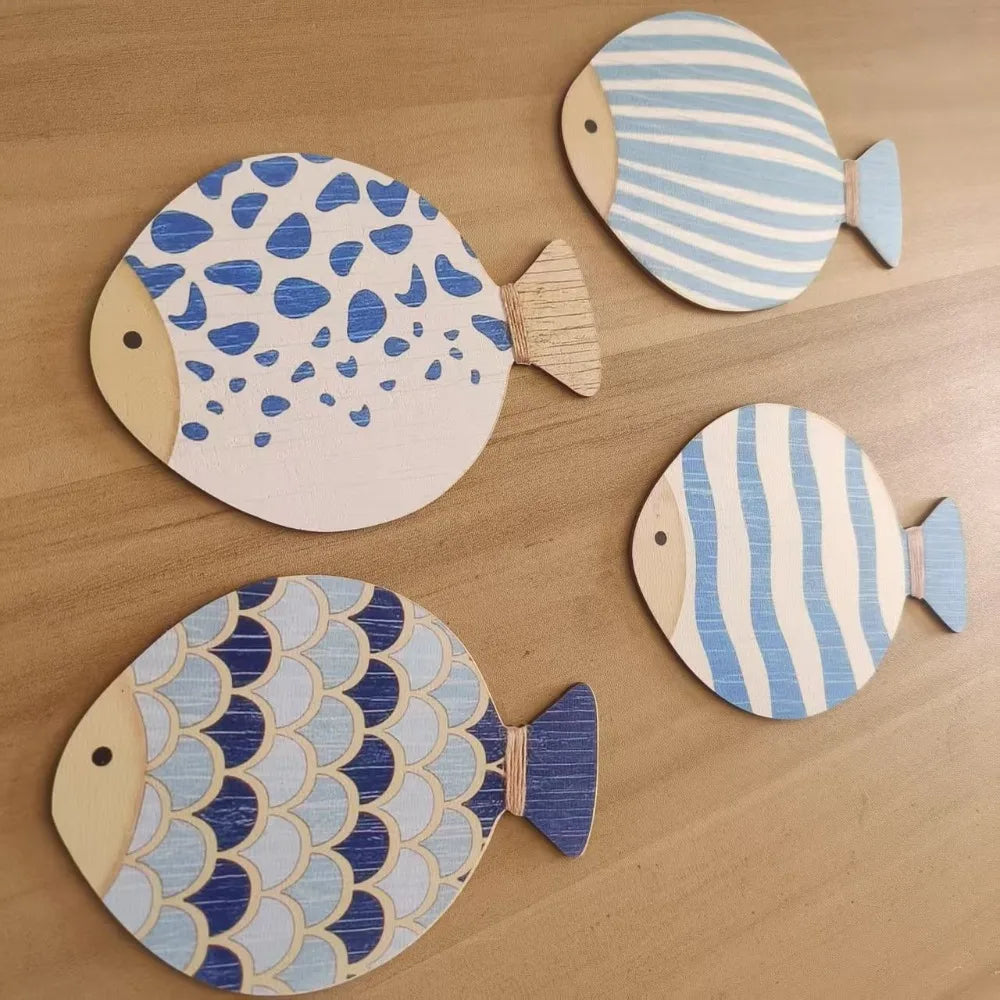 Wooden Ocean Fish Wall Hanging Ornaments | Home Decor by HomeDecorDecals.