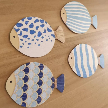 Wooden Ocean Fish Wall Hanging Ornaments | Home Decor by HomeDecorDecals.