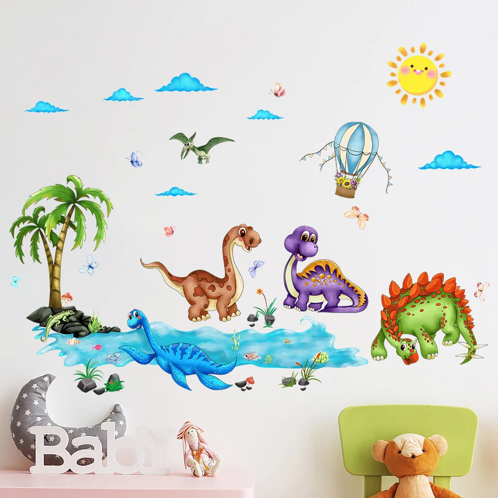 Cartoon Dinosaur Park Wall Stickers Vinyl Art Stickers Home Decoration for Children's Rooms-HomeDecorDecals_com