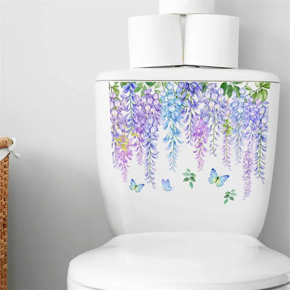 Plant Leaves Wall Sticker Toilet Sticker WC Self Adhesive Mural Beautify Flower Home Decoration Decals Refrigerator sticker-HomeDecorDecals_com