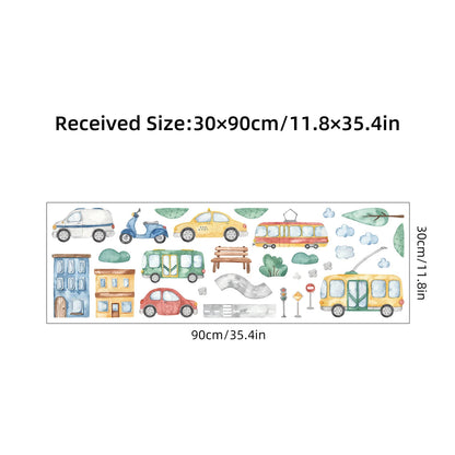 Cartoon Tree Bus Car Wall Stickers for Kids Room Home Decor Accessories Living Room Child Bedroom Decoration Baby Nursery-HomeDecorDecals_com