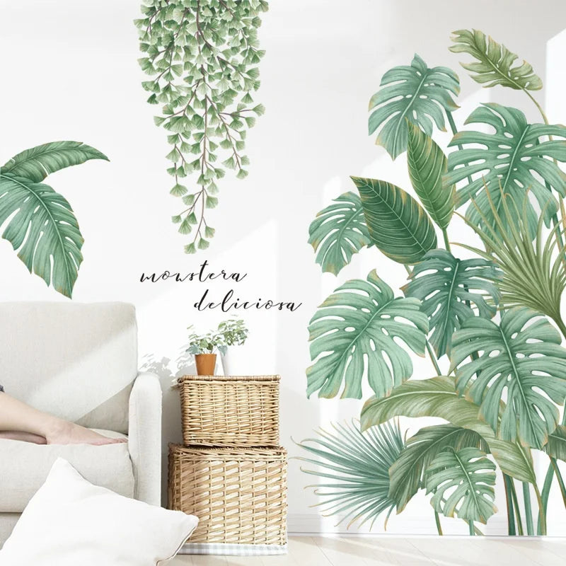 Tropical Monstera Leaf Plants Wall Decal For Home Décor-HomeDecorDecals_com