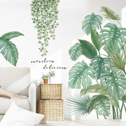 Tropical Monstera Leaf Plants Wall Decal For Home Décor-HomeDecorDecals_com