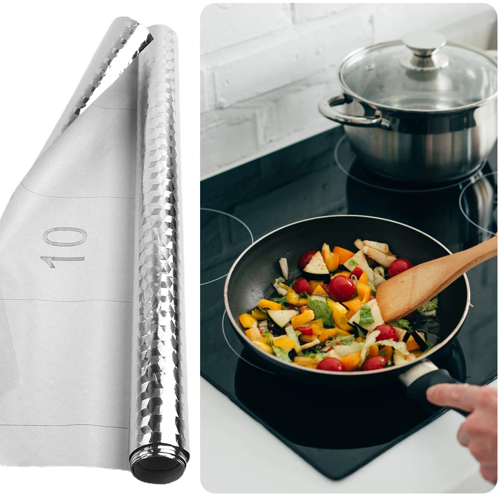 5/2/1M Modern Kitchen Oil-proof Self Adhesives Stickers High-temperature Aluminum Foil Gas Stove Cabinet Contact Sticke-HomeDecorDecals_com