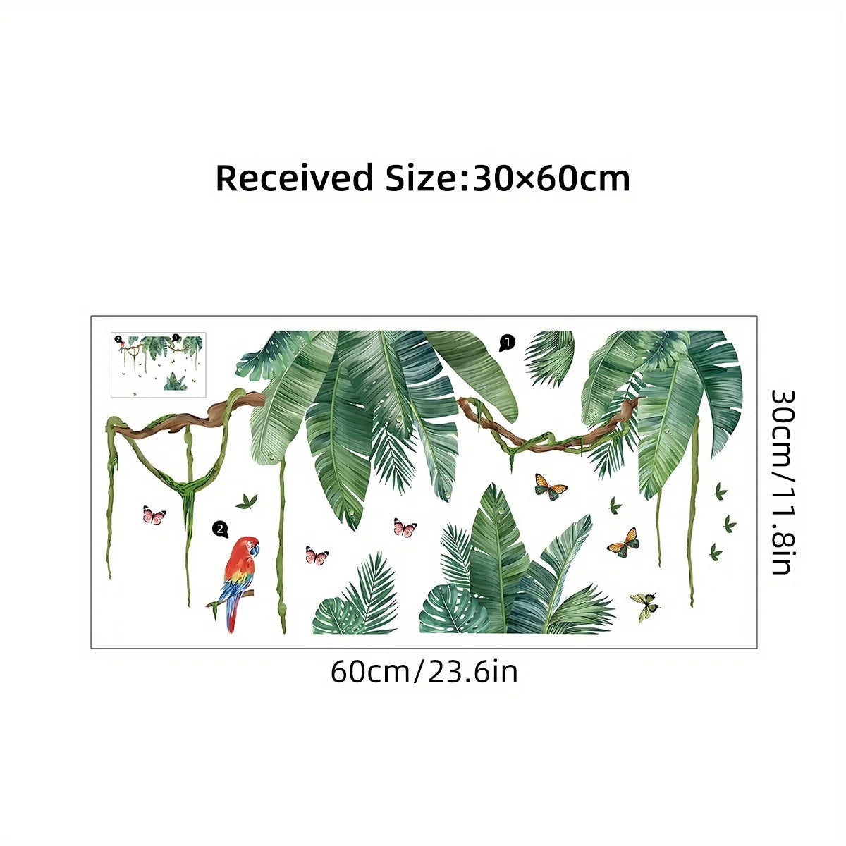 Watercolor Leaf andamp; Butterfly Wall Sticker PVC Kids Decor-HomeDecorDecals_com