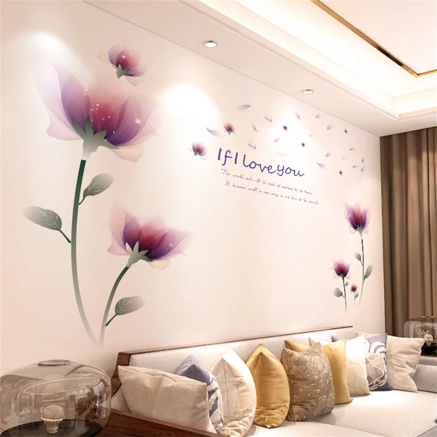 Flowers and Butterfly Wall Decal | Home Decor home decor design by HomeDecorDecals.