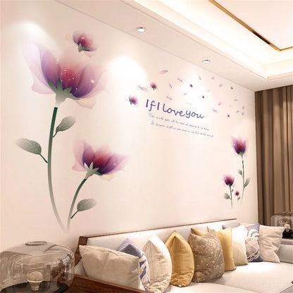 Flowers and Butterfly Wall Decal | Home Decor home decor design by HomeDecorDecals.