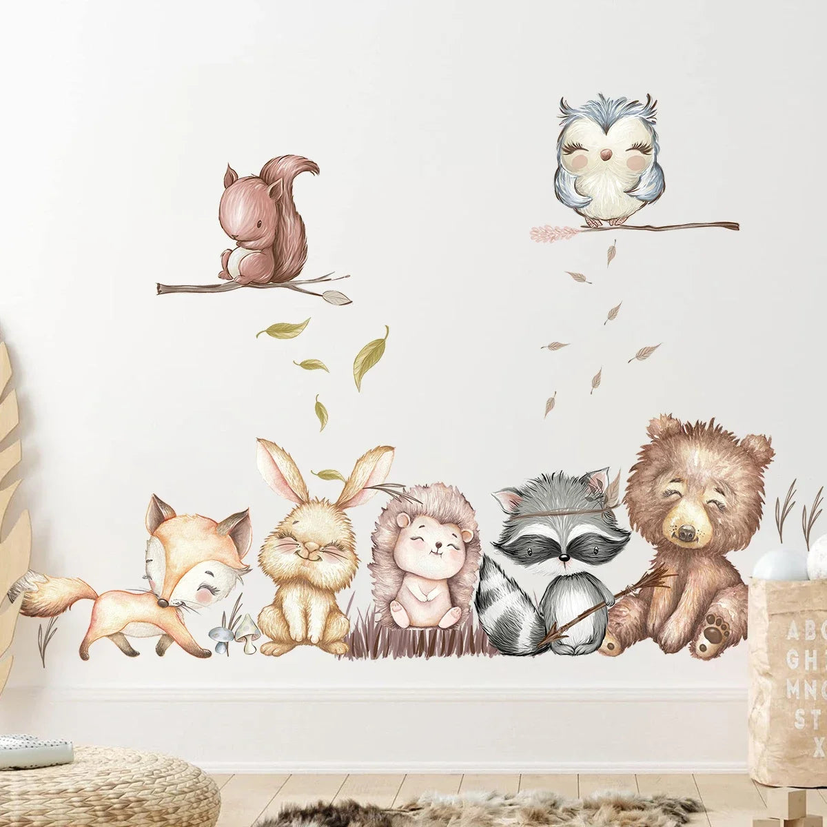 1Pc Cartoon Animals Rabbit Bear Wall Sticker Kids Room Wall Decoration Children's Room Bedroom Wall Decals Decor for Living Room-HomeDecorDecals_com