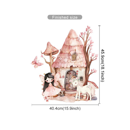 Elf Princess Mushroom House Kids Wall Sticker-HomeDecorDecals_com