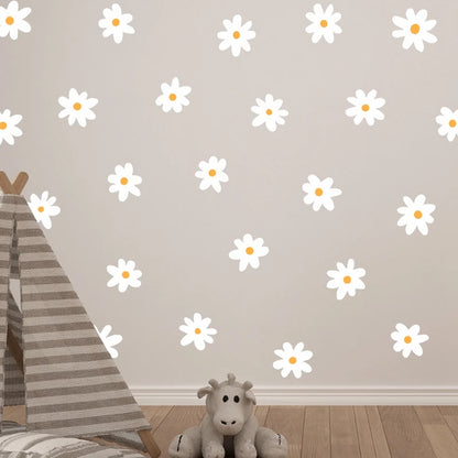 White Daisy Flower Wall Decal | Home Decor removable peel and stick wall decal by HomeDecorDecals.