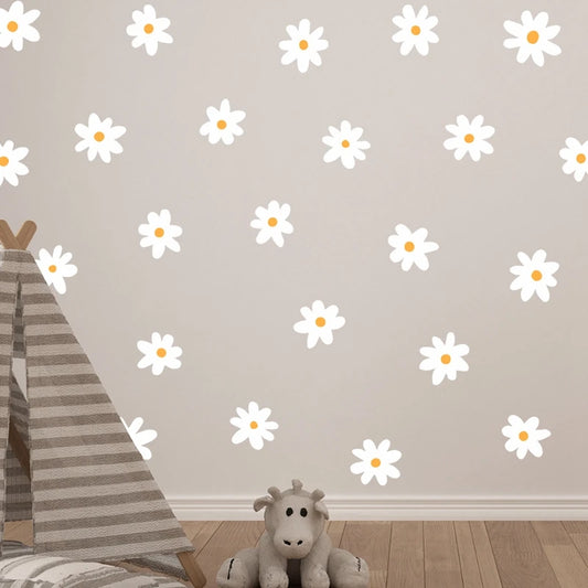 White Daisy Flower Wall Decal | Home Decor removable peel and stick wall decal by HomeDecorDecals.