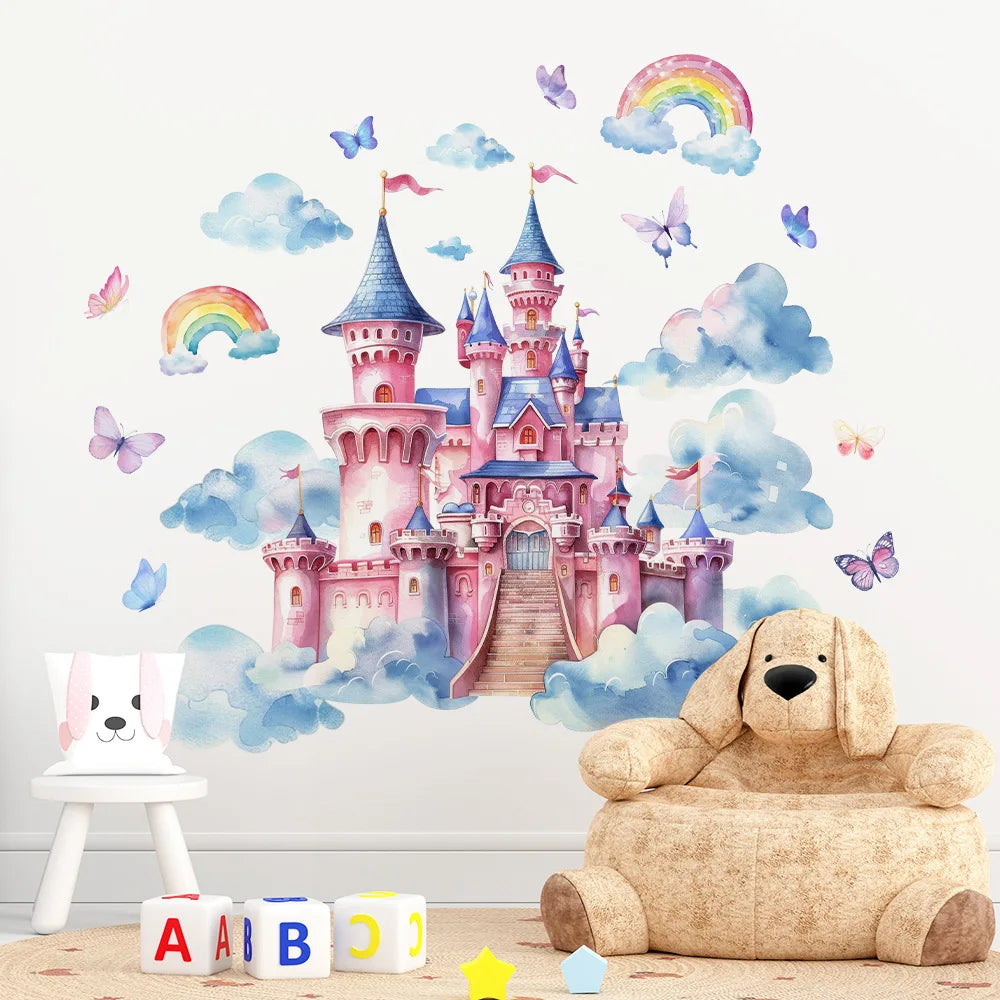 Cartoon Dream Castle Wall Stickers, Children's Room Wall Decoration Beautification, Self Adhesive Stickers-HomeDecorDecals_com