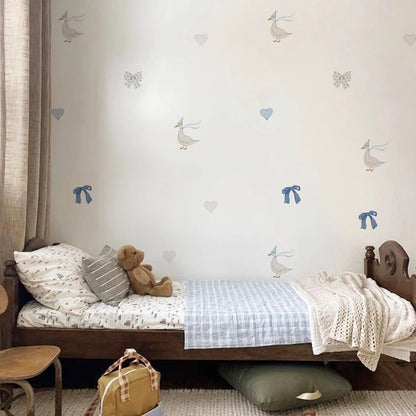 Vinyl Vintage Goose Themed Storybook Baby Room Nursery Wall Decal, Peel and Stick Reusable and Removable Goose Wall Stickers-HomeDecorDecals_com