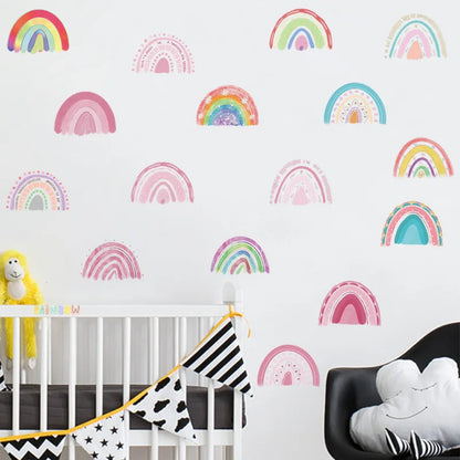 1x Cartoon Arch Rainbow DIY Wall Stickers for Baby Room Kids Bedroom Nursery Window Decor Removable PVC Decals Home Pieces Mural-HomeDecorDecals_com