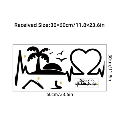 Additional view of Love Shape Island Silhouette Wall Decal | Home Decor by HomeDecorDecals.