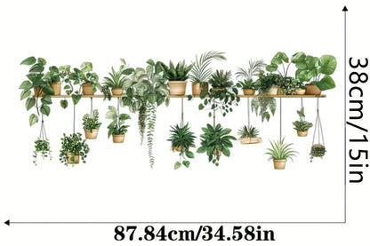 Multiple Flower Shelf Wall Decal | Home Decor design details by HomeDecorDecals.