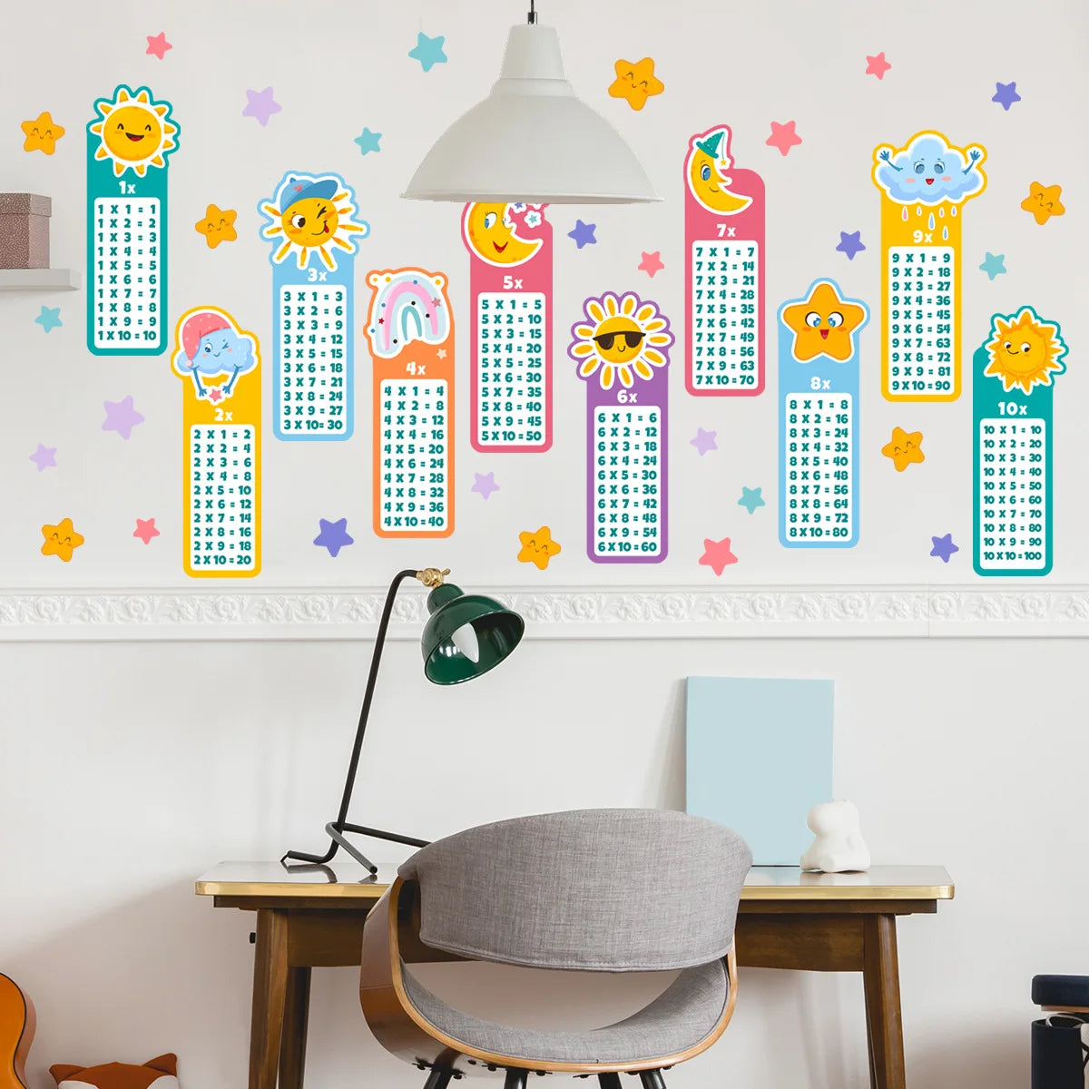 Cartoon Children 99 Multiplication Table Math Toy Wall Stickers for Kids Rooms Baby Learn Educational Mural Decals-HomeDecorDecals_com
