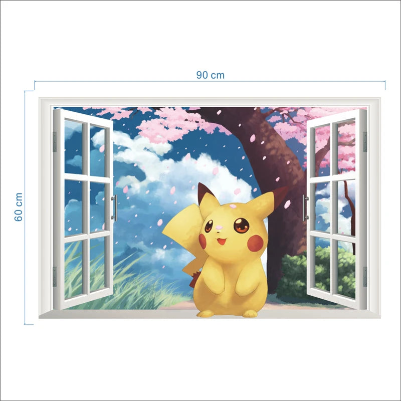 3D Cartoon Pikachu Wall Sticker for Kids Room Decor-HomeDecorDecals_com