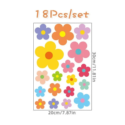 Detailed look at Colourful Flowers Wall Sticker | Kids Room Decor by HomeDecorDecals.