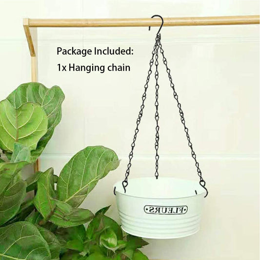 Hanging Basket Flower Pot Chain with 3 Hooks | Home Decor removable peel and stick wall decal by HomeDecorDecals.