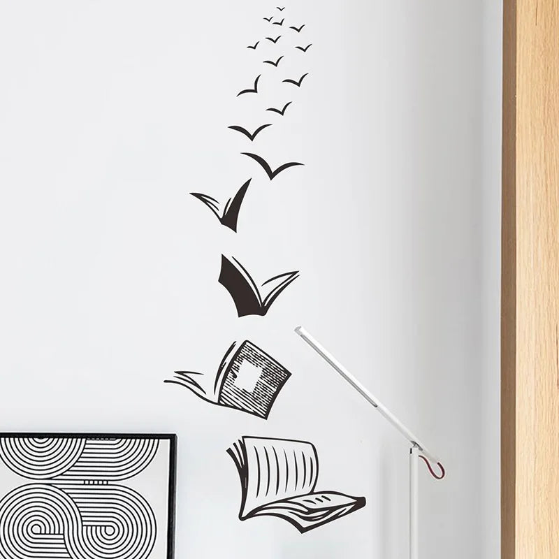 1PCS books textbooks thought bedroom living room entrance dormitory home decoration wall stickers self-adhesive-HomeDecorDecals_com
