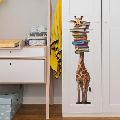 Cartoon Giraffe Book Wall Decal | Room Decor design details by HomeDecorDecals.