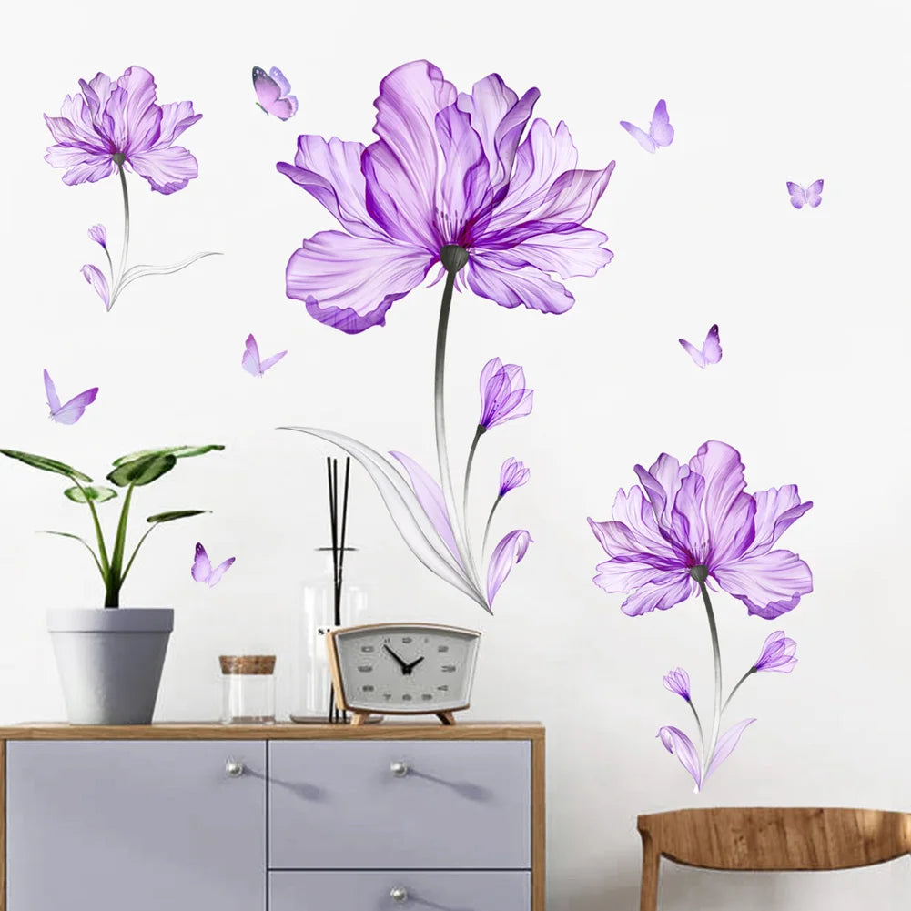 Purple Tulip Flowers Wall Decal | Home Decor design details by HomeDecorDecals.