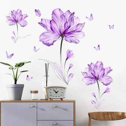 Purple Tulip Flowers Wall Decal | Home Decor design details by HomeDecorDecals.