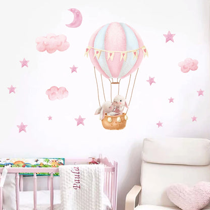 Cute Rabbit And Balloon Wall Decal for Kids-HomeDecorDecals_com