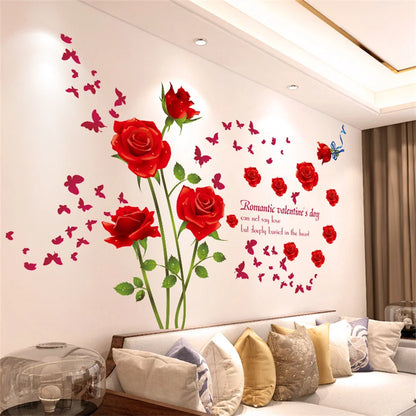 Detailed look at Flowers and Butterfly Wall Decal | Home Decor by HomeDecorDecals.