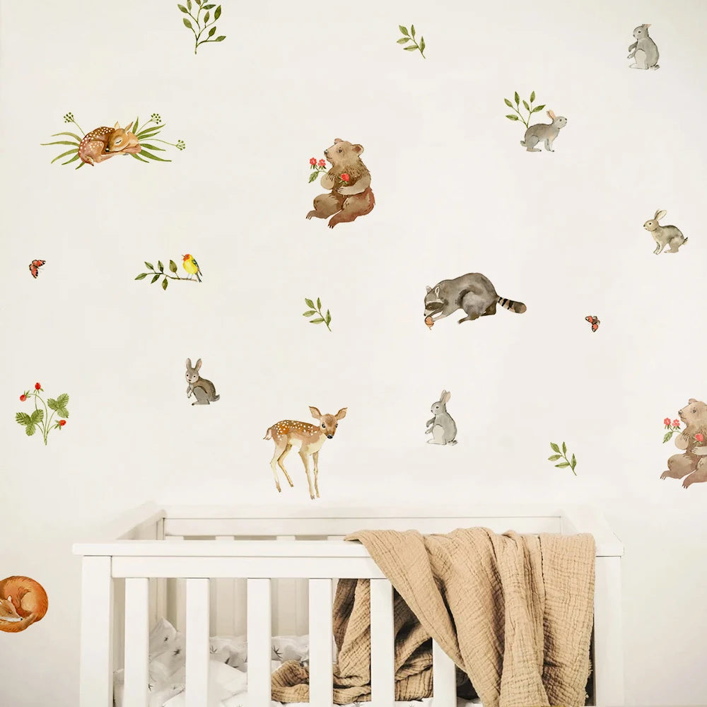 Additional view of Cartoon Safari Animals Wall Decal | Room Decor by HomeDecorDecals.