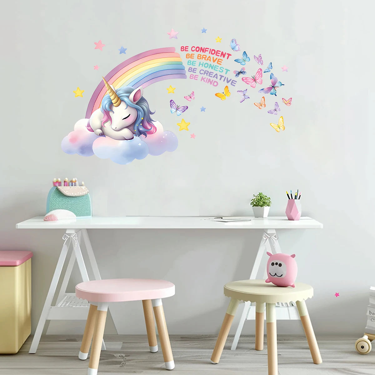 Nordic Bohemian Rainbow Unicorn Wall Sticker-HomeDecorDecals_com