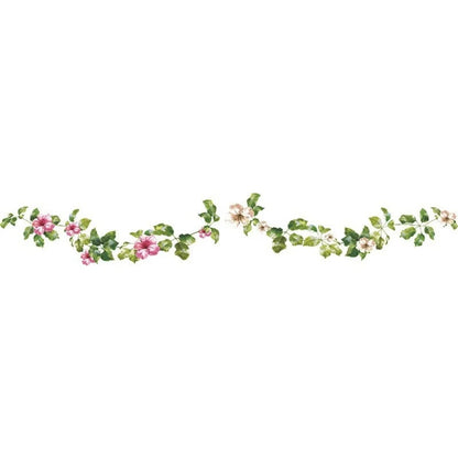 Green Leaf Pink Flower Vine Wall Decal | Home Decor design details by HomeDecorDecals.