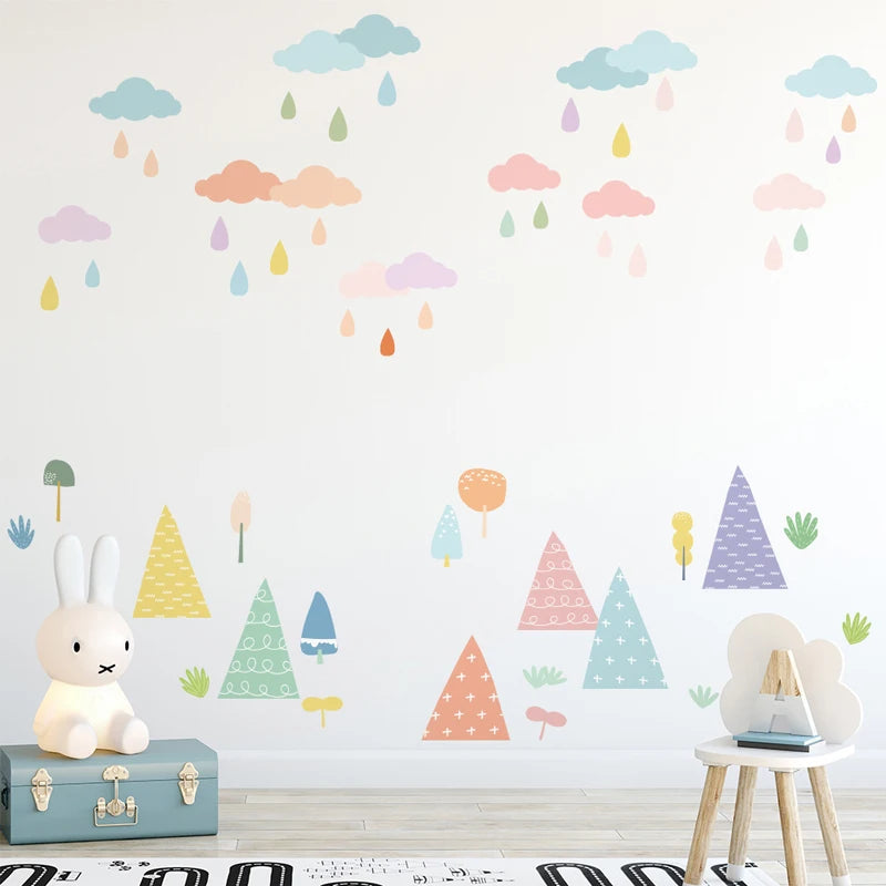 Colorful Cloud Peel Rainbow Stick Wall Decals Self-Adhesive DIY Decor Bedroom Wallpaper Living Room Baby's Home Wall Stickers-HomeDecorDecals_com