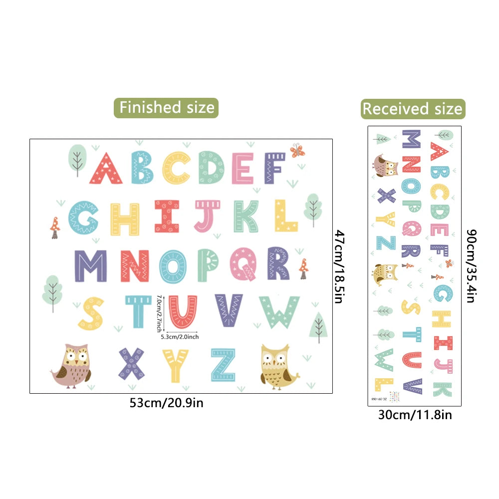 Cartoon Alphabet Wall Stickers Kids Room Decor-HomeDecorDecals_com