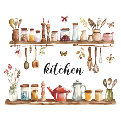 Painted Kitchenware Home Beautification Wall Decal | Home Decor displayed in room decor by HomeDecorDecals.