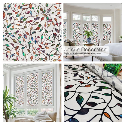 Window Privacy Film Adhesive Film Static Clings 3D Decorative Flower Window Film Stained Vinyl Glass Christmas Window Sticker-HomeDecorDecals_com