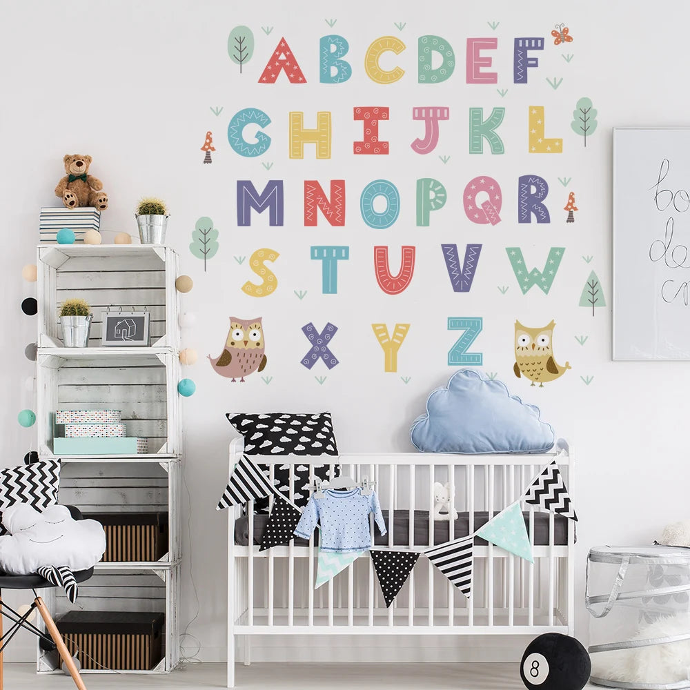 Cartoon Alphabet Wall Stickers Kids Room Decor-HomeDecorDecals_com