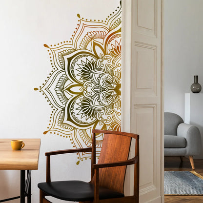 Mandala Lotus Flower Mural Wall Decal | Home Decor displayed in room decor by HomeDecorDecals.