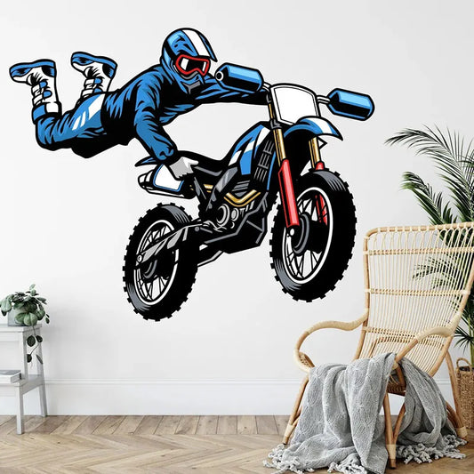 Motocross Dirt Bike Wall Decal Boys Bedroom Playroom Home Decoration Motorbike Extreme Sport Art Window Sticker Mural-HomeDecorDecals_com