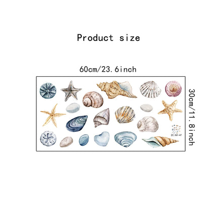 1X Beautiful Shell DIY Wall Stickers for Bathroom Decor Kids Removable Decals PVC Showcase Window Glass Tile Door Posters Mural-HomeDecorDecals_com